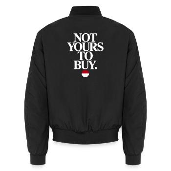Not Yours To Buy Greenland Sovereignty Policy - Unisex Bomber Jacket - black - Back - AI Model Male 185 light (185cm)