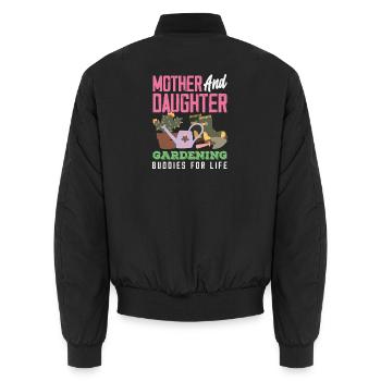 Mutter-tochter-pflanzenliebhaberin Gartenarbeit - Unisex Bomberjacke - Schwarz - Hinten - AI Model Male 185 light (185cm)