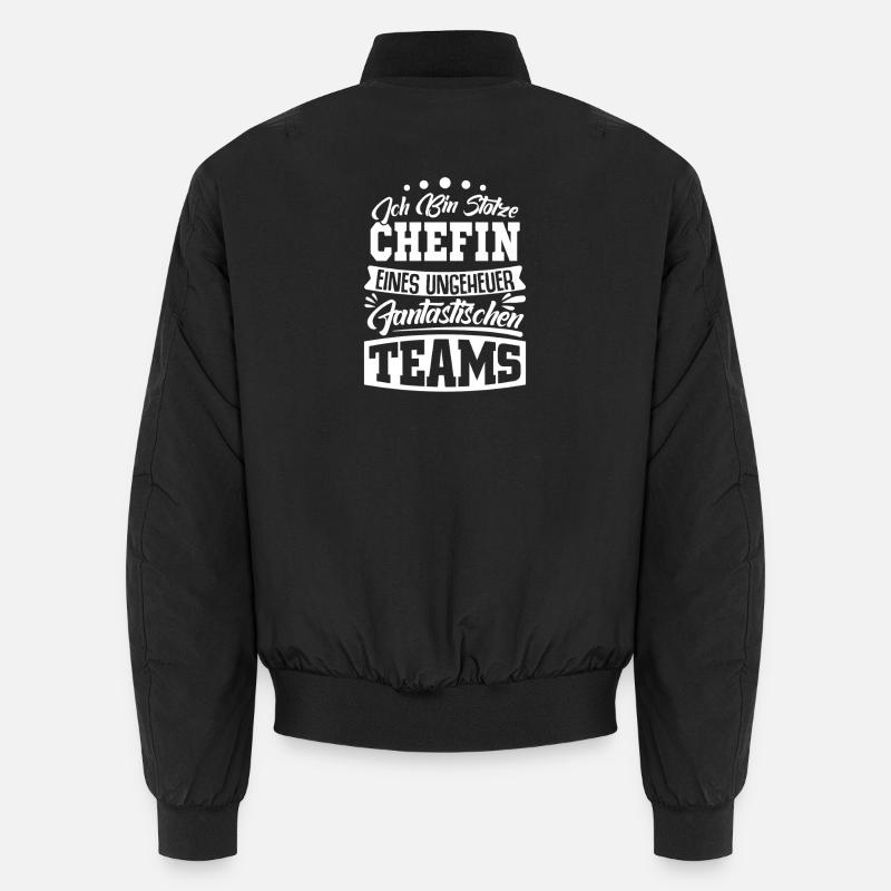 Stolze Chefin Chef Frau Abteilungsleiter Teamchef - Unisex Bomberjacke - Schwarz