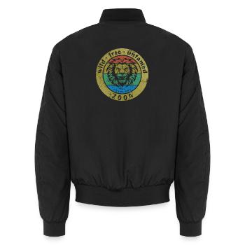22nd birthday Wild, free & untamed since 02/2004 - Unisex Bomber Jacket - black - Back - AI Model Male 185 light (185cm)