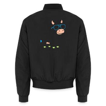 Cool Cow Sunglasses Abstract Vector - Unisex Bomber Jacket - black - Back - AI Model Male 185 light (185cm)