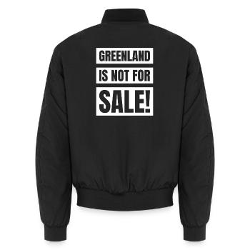 Greenland Is Not For Sale Shirt - Unisex Bomberjacke - Schwarz - Hinten - AI Model Male 185 light (185cm)