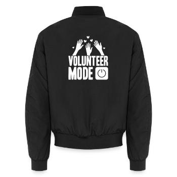 Social Worker Quote Mode On Social - Unisex Bomber Jacket - black - Back - AI Model Male 185 light (185cm)