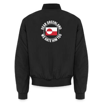 Nous le détestons aussi - Groenland / Grønland - Bomber unisexe - noir - Dos - AI Model Male 185 light (185cm)