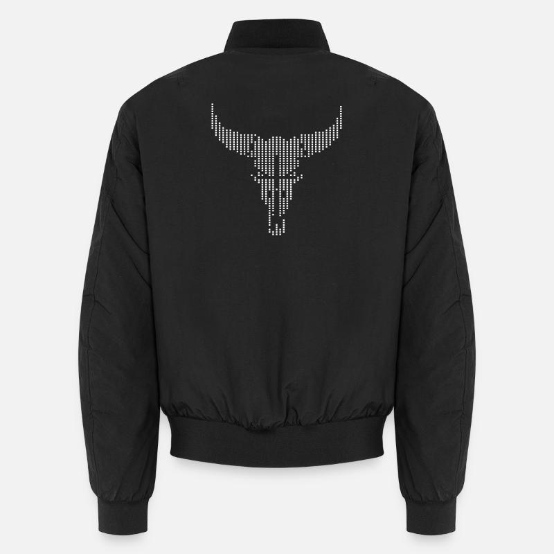 Gepunkteter Langhorn-Schädel Unisex Bomberjacke