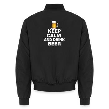 RESTE CALME ET BOIS DE LA BIÈRE ! LES AMATEURS DE BIÈRE CÉLÈBRENT W - Bomber unisexe - noir - Dos - AI Model Male 185 light (185cm)