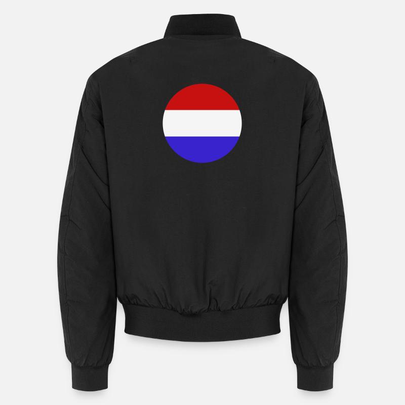 Drapeau rond des Pays-Bas - Bomber unisexe - noir