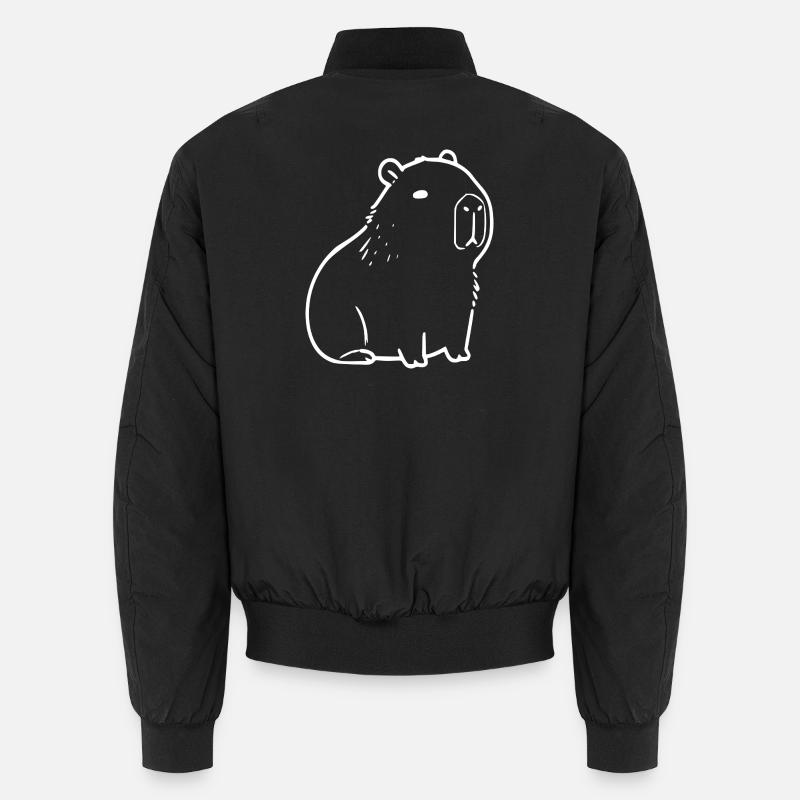 Capybara capybara white - Unisex Bomber Jacket - black