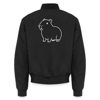 Capybara capybara blanc - Bomber unisexe - noir - Dos - AI Model Male 185 light (185cm)