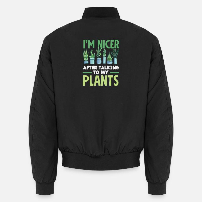 More beautiful after talking to my plants Unisex Bomber Jacket