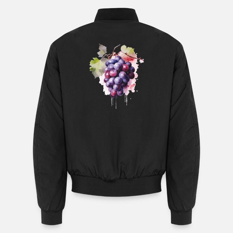 Grapes Watercolor Unisex Bomber Jacket