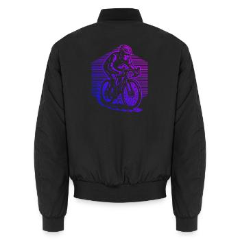 Illustration de vélo de route pour vélo de route - Bomber unisexe - noir - Dos - AI Model Male 185 light (185cm)