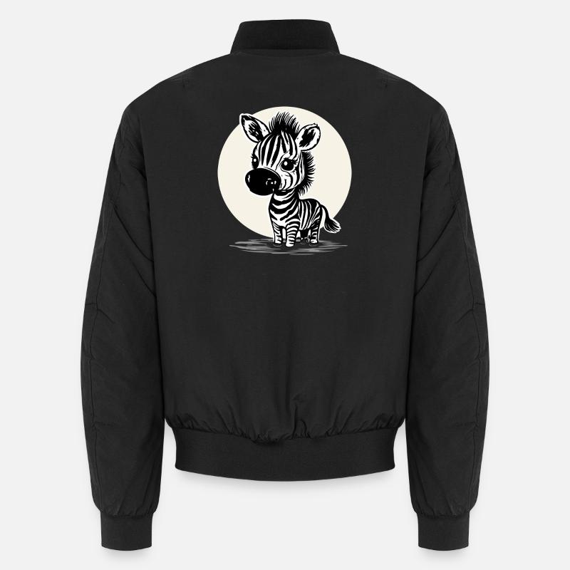 Zèbre mignon – Motif d’animal mignon - Bomber unisexe - noir