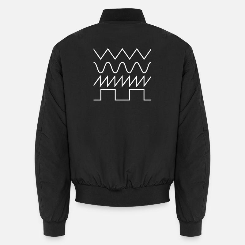 Synthesizer Waveforms (police blanche) #2 Bomber unisexe