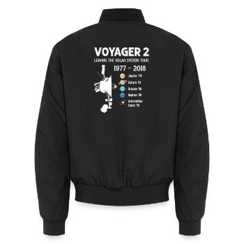 Le vaisseau spatial Voyager 2 quitte la tournée du système solaire - Bomber unisexe - noir - Dos - AI Model Male 185 light (185cm)