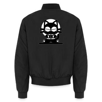 Conception minimale de la méditation zen cat - Bomber unisexe - noir - Dos - AI Model Male 185 light (185cm)