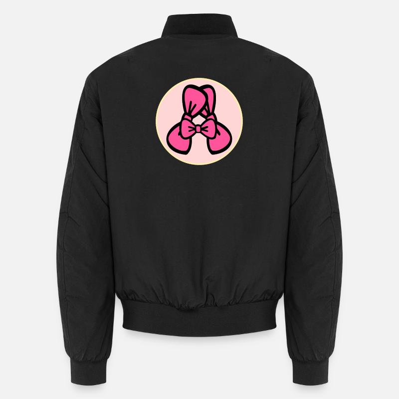 Hair Bow Letter A - Unisex Bomber Jacket - black