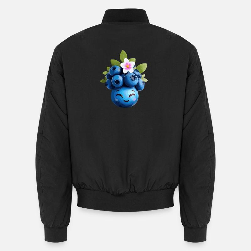 Blueberry Smile Wreath - Unisex Bomber Jacket - black