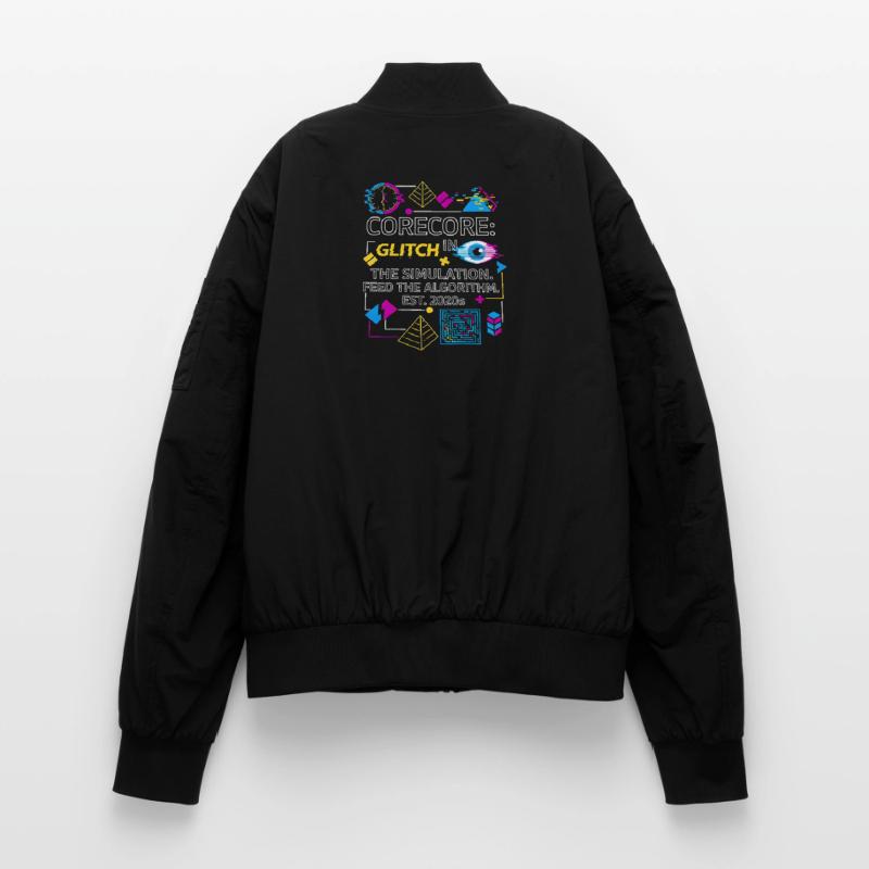 Corecore Glitch Simulation Algorithm Collage Unisex Bomberjacke