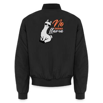 No Drama Lama Cool Sunglasses Seated Relaxed - Unisex Bomber Jacket - black - Back - AI Model Male 185 light (185cm)