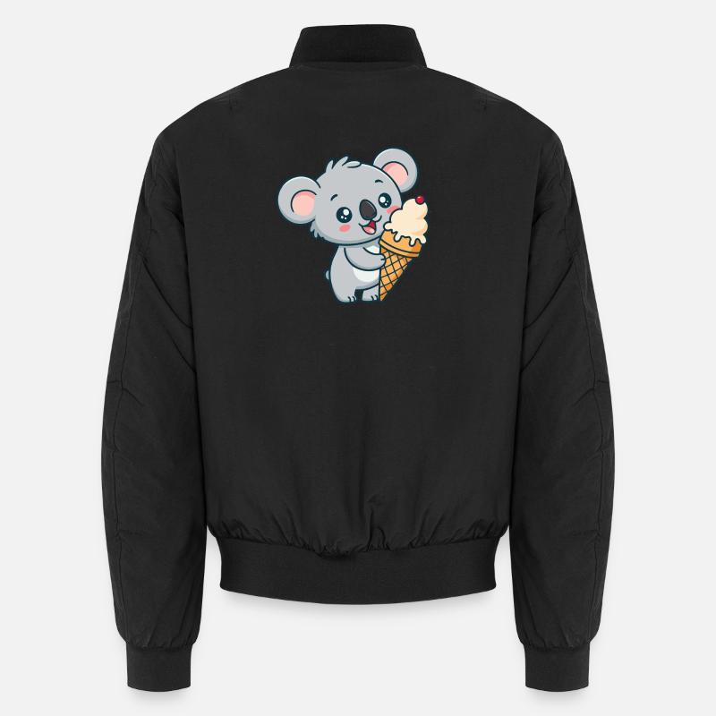 Koala Gourmand Crème Glacée - Bomber unisexe - noir