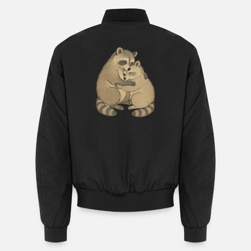 Kuschelfreunde Waschbärpaar - Unisex Bomberjacke - Schwarz