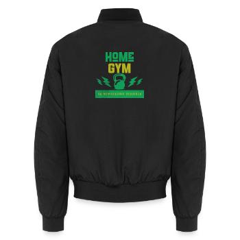 Home Gym No Membership Required - Unisex Bomber Jacket - black - Back - AI Model Male 185 light (185cm)