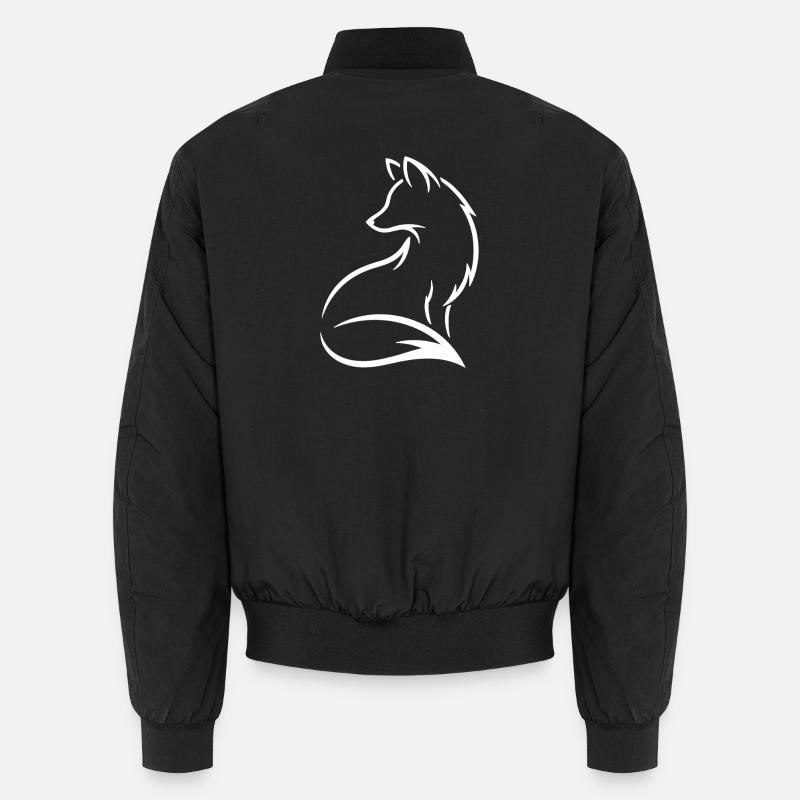 Silhouette de renard - Art de lignes de la faune Nature Design Bomber unisexe