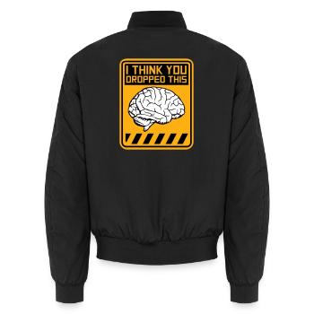 Je crois que tu as laissé tomber ton humour sarcastique, c’est le cerveau - Bomber unisexe - noir - Dos - AI Model Male 185 light (185cm)