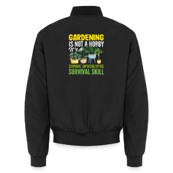Pflanzenliebhaber Lustig Gartenarbeit Hobby - Unisex Bomberjacke - Schwarz - Hinten - AI Model Male 185 light (185cm)