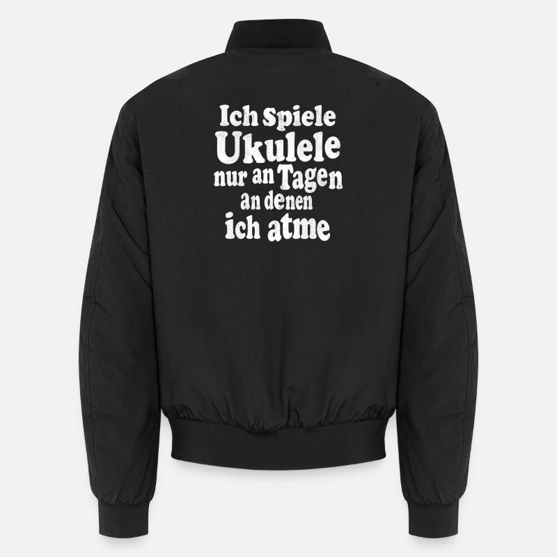 I only play the ukulele on days when I'm breathing Unisex Bomber Jacket