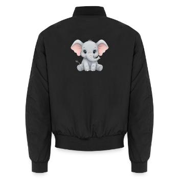 Kuscheliges Elefantenbaby Cartoon - Unisex Bomberjacke - Schwarz - Hinten - AI Model Male 185 light (185cm)