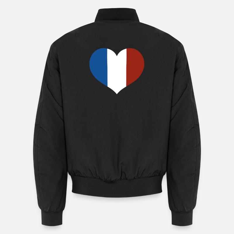 Cœur du drapeau français - Bomber unisexe - noir