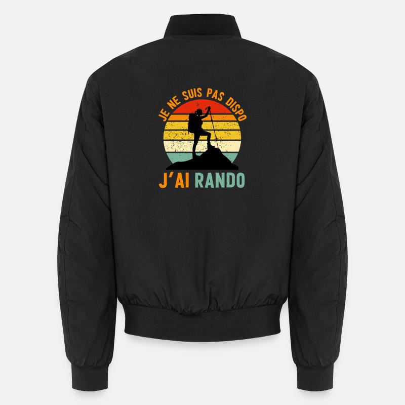 Rando Attitude: Not available, I hiked - Unisex Bomber Jacket - black