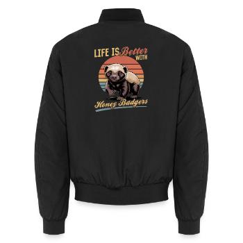 Blaireau drôle - Bomber unisexe - noir - Dos - AI Model Male 185 light (185cm)