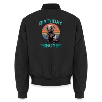 Blaireau drôle - Bomber unisexe - noir - Dos - AI Model Male 185 light (185cm)