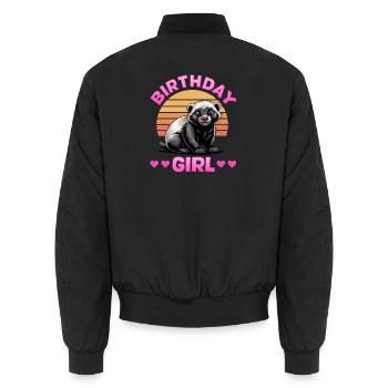 Blaireau drôle - Bomber unisexe - noir - Dos - AI Model Male 185 light (185cm)