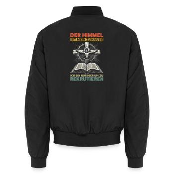 Le paradis est mon église chrétienne - Bomber unisexe - noir - Dos - AI Model Male 185 light (185cm)