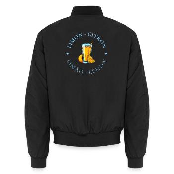 Lemonade Citrus Circle Logo - Unisex Bomber Jacket - black - Back - AI Model Male 185 light (185cm)