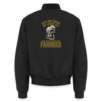 Ich bin über 40 Jahre alt – bitte helfen Sie mir - Unisex Bomberjacke - Schwarz - Hinten - AI Model Male 185 light (185cm)