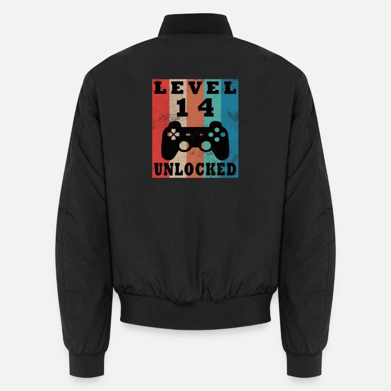 Level 14 Unlocked Gamepad Unisex Bomber Jacket
