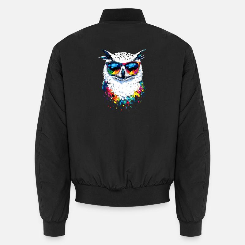 Schneeeule Weiße Eule Kauz Uhu Owl Schnee Eulen Unisex Bomberjacke