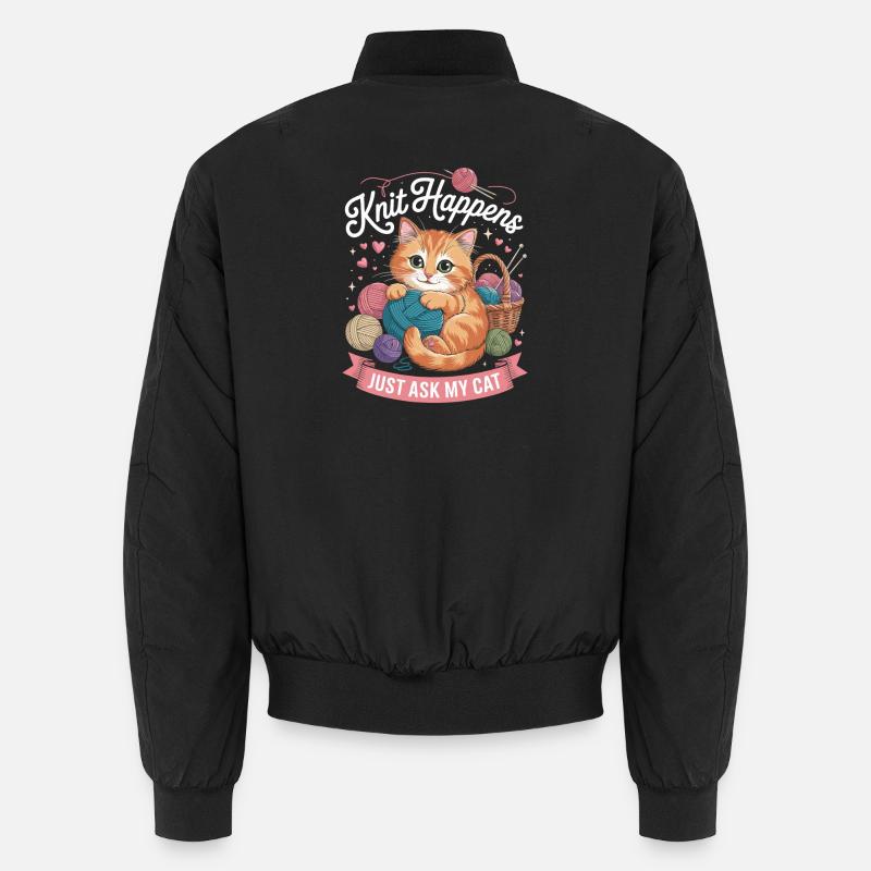 Kätzchen Strickzauber Garnliebe - Unisex Bomberjacke - Schwarz