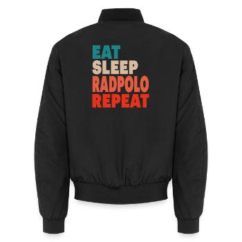 Eat Sleep Rad Polo Repeat, Radpolo - Unisex Bomberjacke - Schwarz - Hinten - AI Model Male 185 light (185cm)