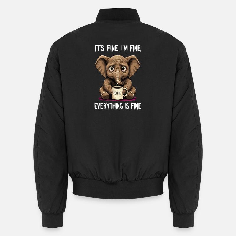 C’est bon, je vais bien Coffee Elephant Bomber unisexe