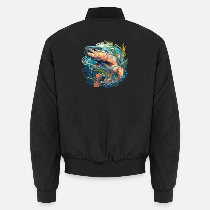Lachse Lachs - Unisex Bomberjacke - Schwarz