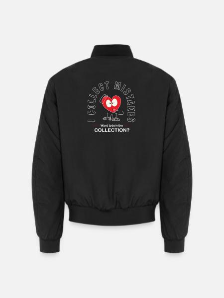I Collect Mistakes – Lustiger Single Spruch - Unisex Bomberjacke - Schwarz