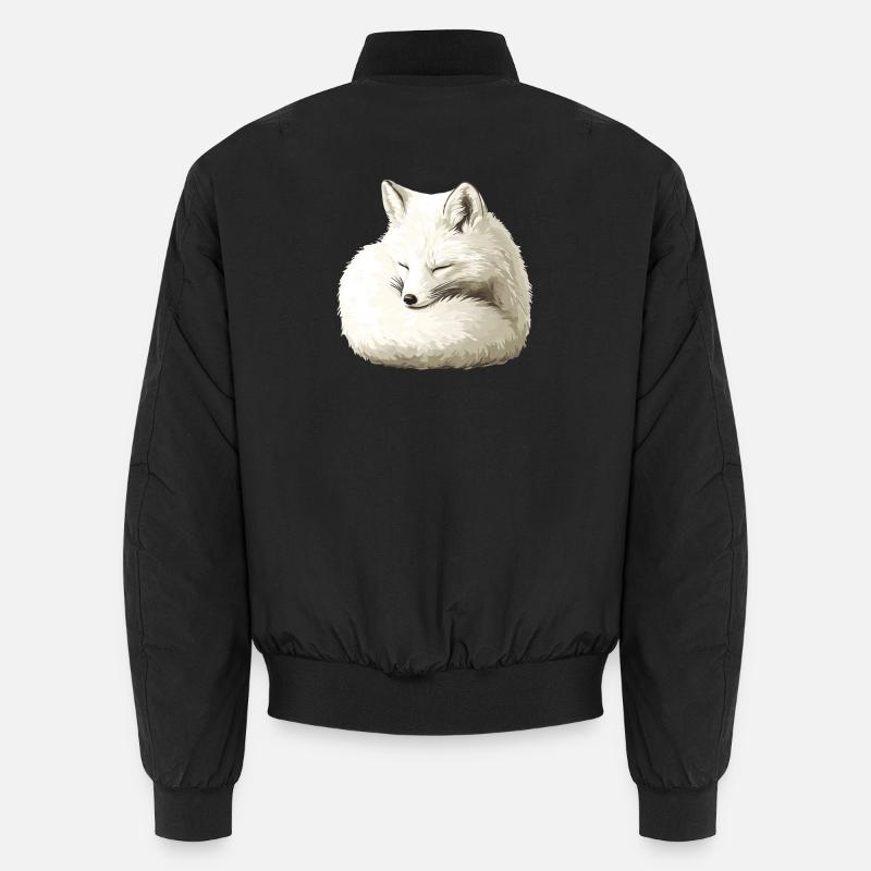 Sleeping Winter Fox - Unisex Bomber Jacket - black