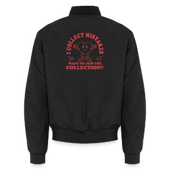 I'm collecting bugs – Do you want to join in? - Unisex Bomber Jacket - black - Back - AI Model Male 185 light (185cm)