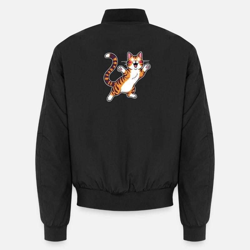 Fröhliche getigerte Katze Sprungfreude Unisex Bomberjacke